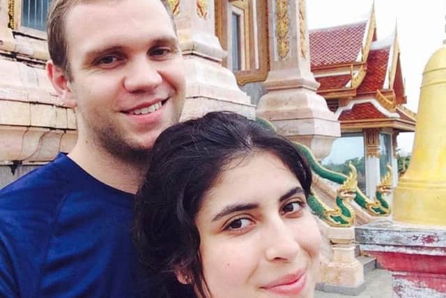 Matthew Hedges, pictured with his wife Daniela Tejada, says he is still suffering the after-effects of being falsely jailed on spying charges.
