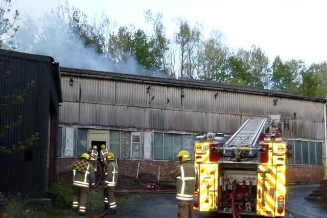 Firefighters putting out the fire at the factory in Bill Quay. 
Image by Tyne and Wear Fire and Rescue Service.