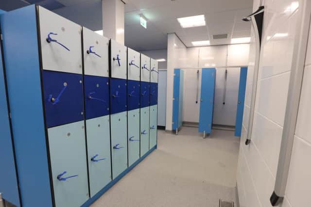 The new changing rooms inside Peterlee Leisure Centre.