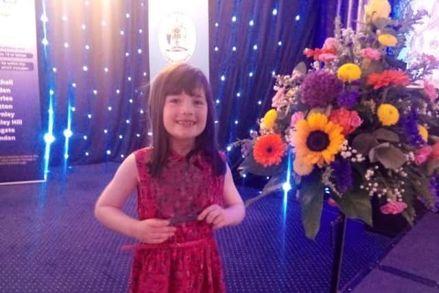 Georgia Cornforth with her Peterlee Young Heroes Award.
