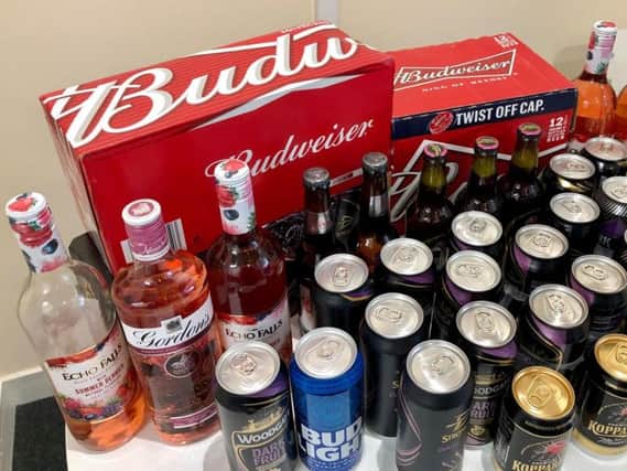 The haul of illegal booze which police confiscated from school leavers in Durham. Pic: Durham City Police.