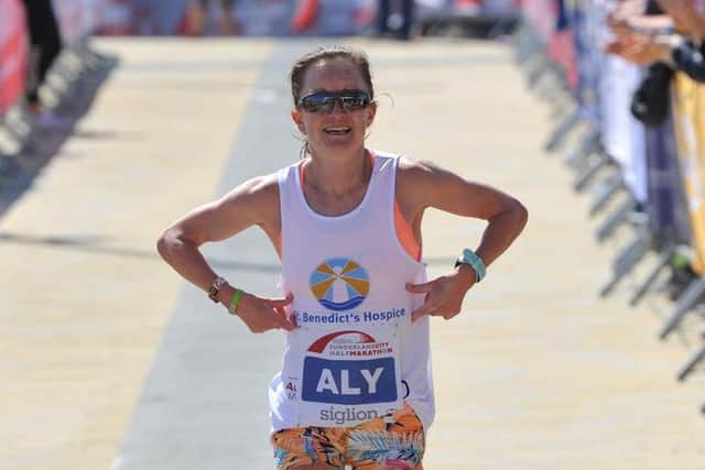 Olympian Aly Dixon finishes second in the Sunderland City Runs half marathon.