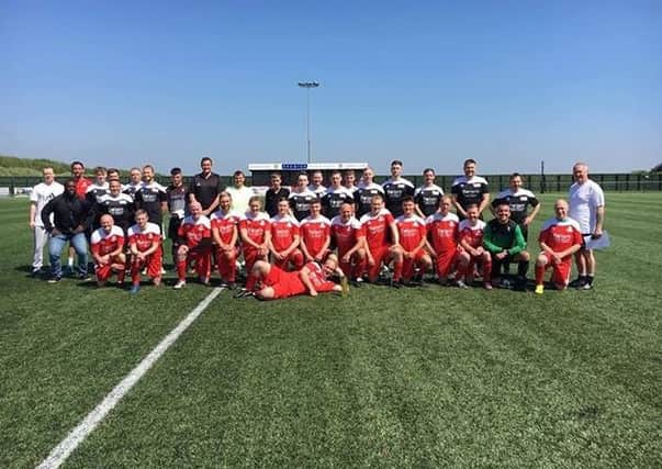 Players who took part in a charity game in memory of Paul Warris in 2018.