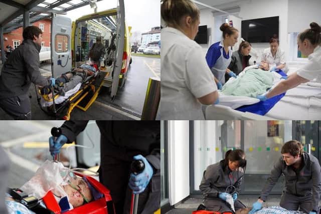 Images of the paramedics in training at the University of Sunderland.