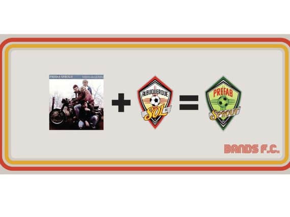 County Durham's Prefab Sprout are one of the bands given their own crest in the Bands F.C. art project.