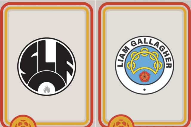 Stiff Little Fingers and Liam Gallagher have got their own crests as part of the Bands F.C. art project.