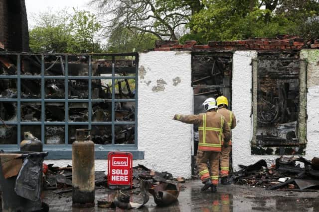 The aftermath of the fire which destroyed Wrightway Car Parts, in West Boldon.