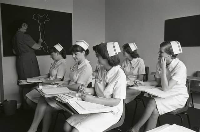 Student nurses at one of the lectures in the new facility.