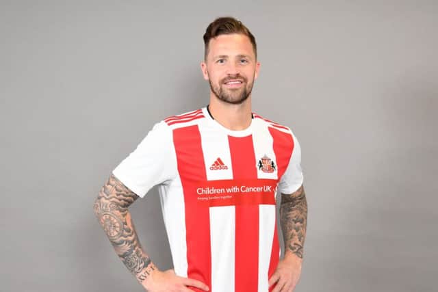 Sunderland player Chris Maguire models the club's new home kit for the 2019/20 season.
