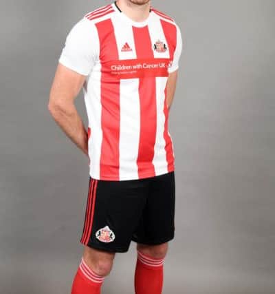 Sunderland player Charlie Wyke models the club's new home kit for the 2019/20 season.