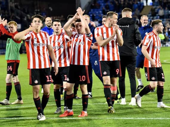 Sunderland celebrate their semi-final win over Portsmouth