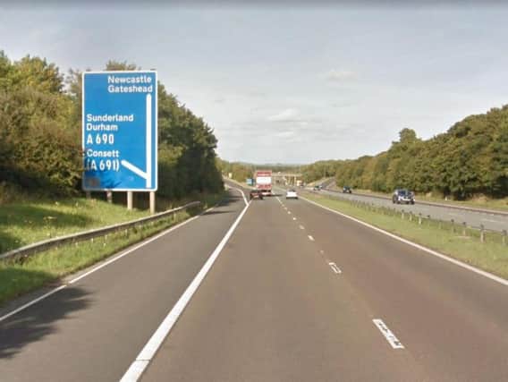 The collision happened on the A1(M) near Durham. Image copyright Google Maps.