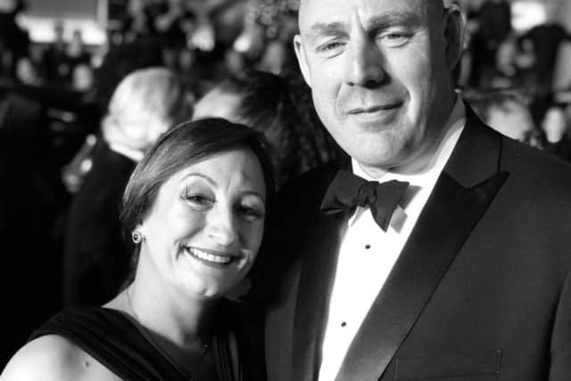 Ross Brewster with his wife Sharon on the red carpet at the Cannes Film Festival.
