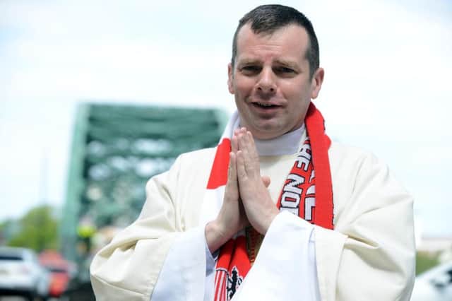Father Marc Lyden-Smith says a Sunderland AFC prayer for Wembley play off final.