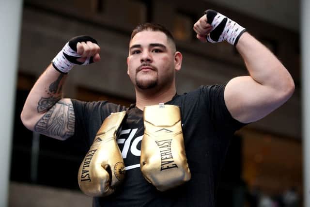 Andy Ruiz Jr during the public work-out at the Brookfield Place, New York. Photo credit: Nick Potts/PA Wire.
