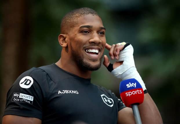Anthony Joshua during the public work-out at the Brookfield Place, New York. Photo credit: Nick Potts/PA Wire