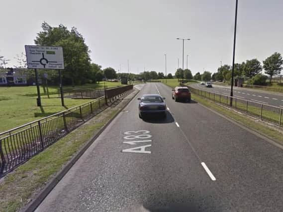 A collision on the A183 westbound is causing delays. Picture by Google