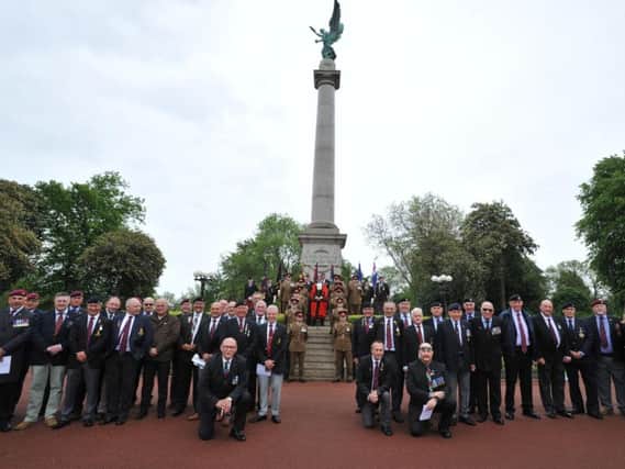 The Mayor of Sunderland Coun David Snowdon attends the annual memorial service for the City's adopted regiment, 4th Reg Royal Artillery (The Gunners).