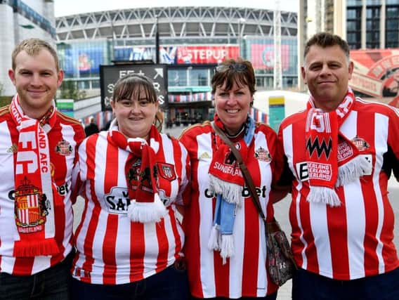 Sunderland AFC supporters at Wembley Stadium for the League One play-off final.