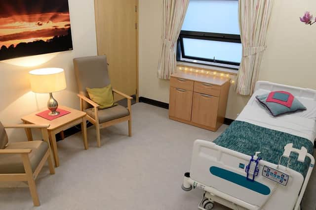 Inside of the new room at Sunderland Royal Hospital for families to spend time with loved ones receiving end of life care.
