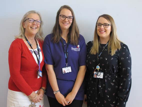 Fiona Malyan Jacques, specialist health visitor, Leah Johnson, peer supporter, Jessica Young, infant feeding practitioner