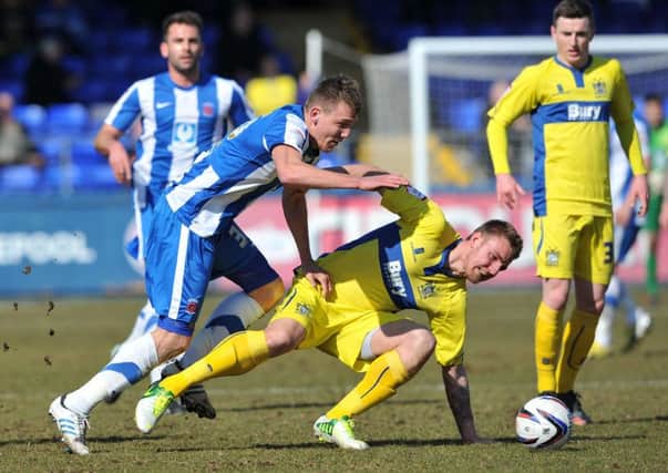 BACK AT THE VIC: Charlie Wyke in action against Bury in 2012-13. Picture by FRANK REID