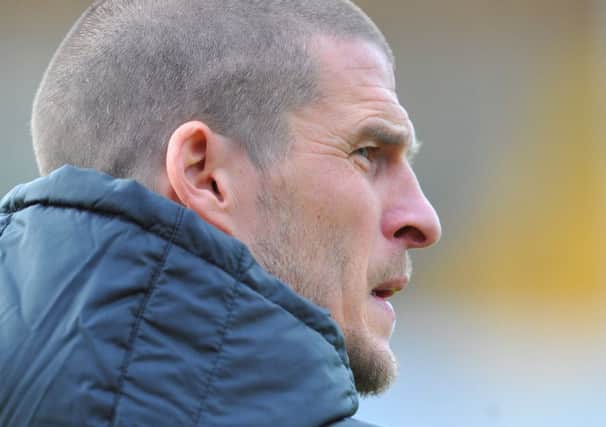Paul Murray looks on as Hartlepool United go down to defeat at Cambridge today. Picture by Frank Reid