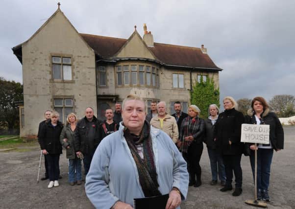 CAMPAIGN: Mary Cartwright (front) with other protesters who gathered outside the former White House Community Centre in Eden Lane, Peterlee.