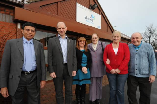LOTTERY BOOST: Members of the Vitamin B12 Support Group at the Shinwell Medical Centre, in Horden, (left to right) Dr Joseph Chandy, president, Hugo Minney, chief executive, Janet Kelly, Ann Peel, Cathy and Norman Imms