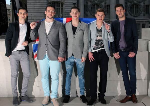 GOING STATESIDE ... Collabro, starring Jamie Lambert, far right, has signed a £1m recording contract in America.