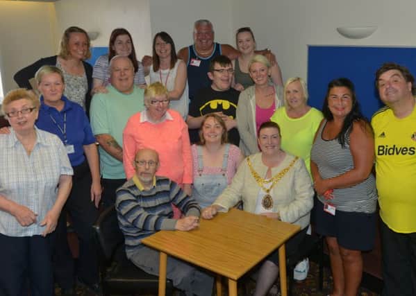 The Mayor of Peterlee, Coun Mary Cartwright, sitting right, with members of the Happy Thursday club.