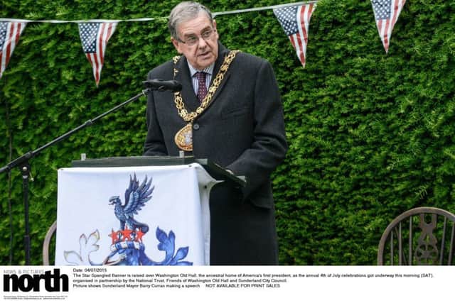 Sunderland Mayor Barry Curran making a speech