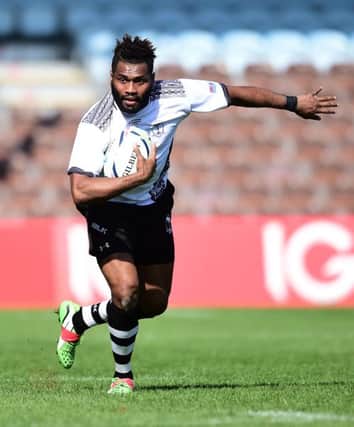 Fiji's Metuisela Talebula during the World Cup warm up match against Canada at the Stoop