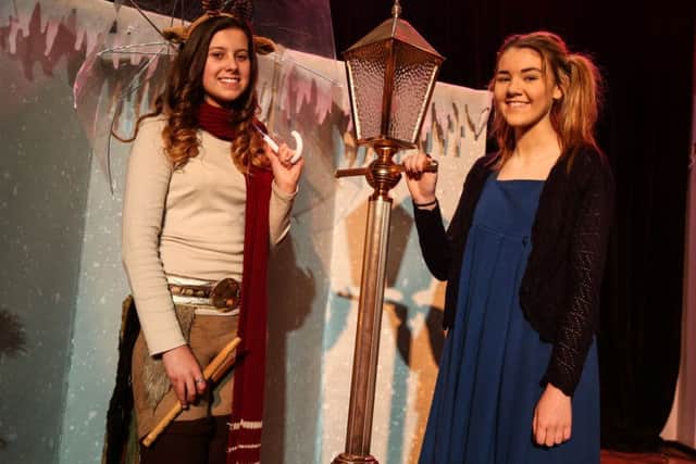 Jessica Graham who plays Mr. Tumnus and Katie Meir who plays Lucy in the Seaham School of Technology production of The Lion, The Witch and The Wardrobe. Picture: TOM BANKS