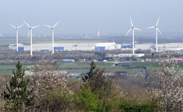 Some of the turbines already on the site, pictured before Vantec's new warehouse opened nearby.