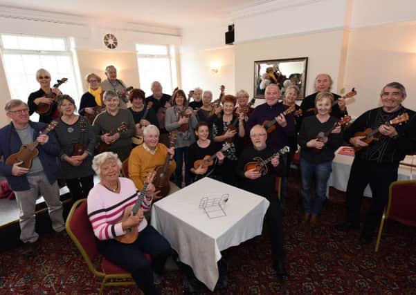 Members of ukulele group who now meet at The Stumble Inn, Chester Road, Sunderland.