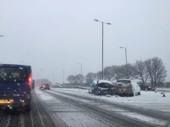 A crash on the A690 Stoneygate junction, in Houghton, on Thursday, January 14.