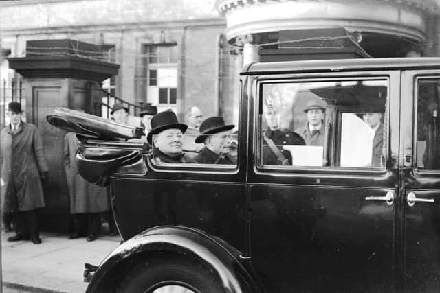 Winston Churchill pictured during a "mystery" visit to the North East in 1941. But where was he - Sunderland?