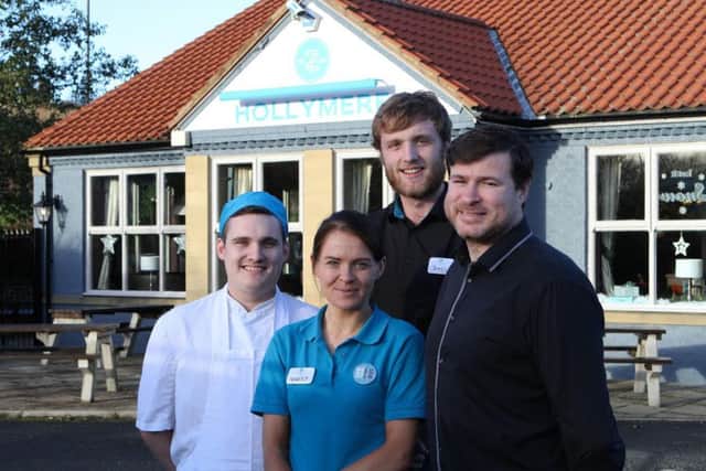 Hollymere Sunderland Pictured are Chef Stephen Thompson, Team member Harriet Stanley, Team Leader James Hanson and general manager Andrew Owen