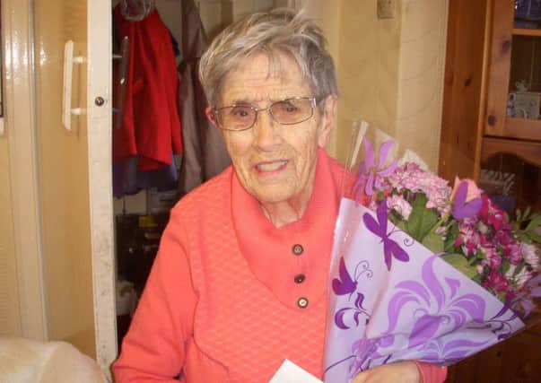Emily Palfreyman celebrating her 90th birthday.