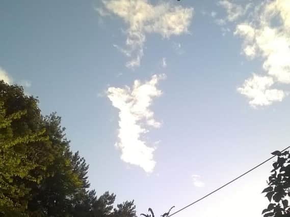 Angel-shaped cloud above Lambton.