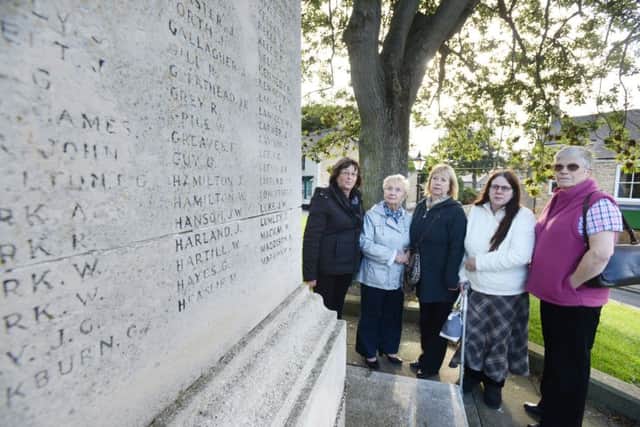Houghton War Memorial researchers, left to right; Helen Jones, Elizabeth Dunn, Jean Jackson, Sonia Gilchrist and Fay Judson.