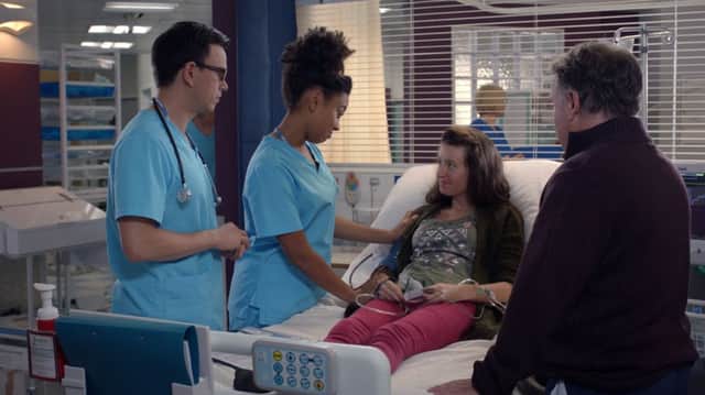 Boldon actress Emilie Fleming is appearing on Holby City tonight. She plays a Geordie girl rushed into the hospital by her dad. Picture: BBC
