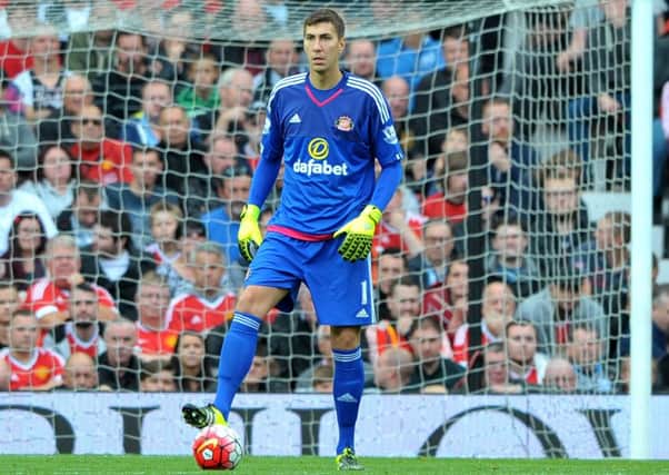 Costel Pantilimon in action for Sunderland during their 3-0 loss at Manchester United Picture by FRANK REID