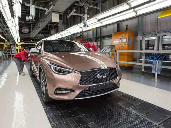 Production at Sunderland's Nissan plant fell slightly last year as the plant geared up for the launch of the Infiniti Q30.