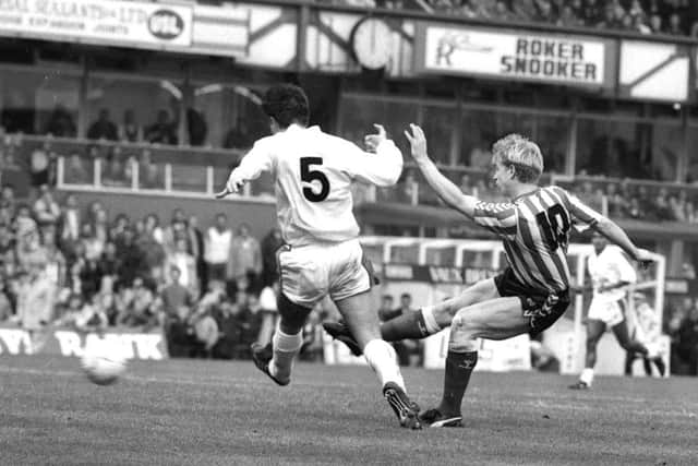 Marco Gabbiadini threatens the visitors' goal in Sunderland's 3-2 win over Bournemouth in October, 1989