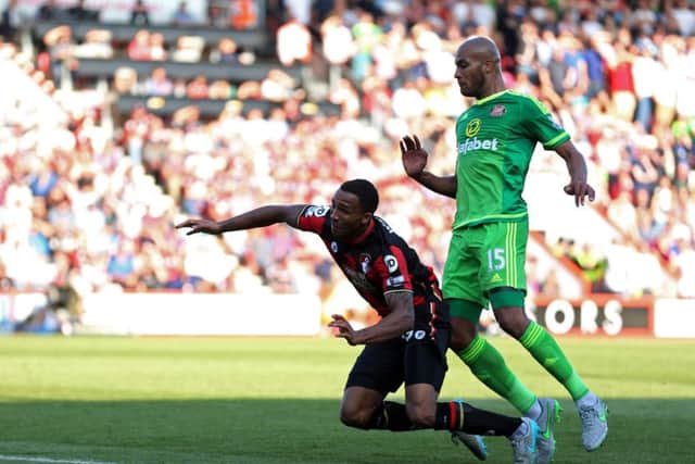 Younes Kaboul saw red for this challenge on Bournemouth livewire Callum Wilson back in September at the Vitality Stadium
