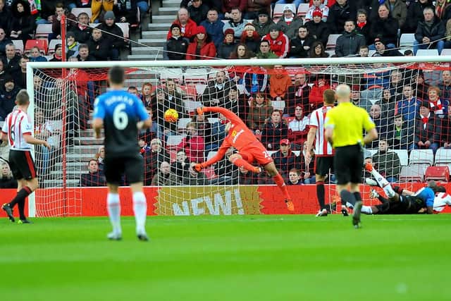 Benik Afobe scores the opener for AFC Bournemouth against Sunderland