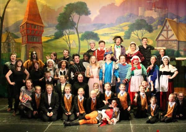 The cast of East Durham College's panto, Puss in Boots.