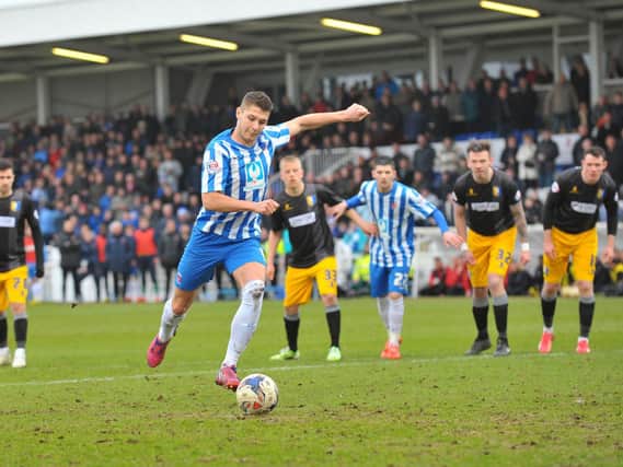 Brad Walker in action for Hartlepool United